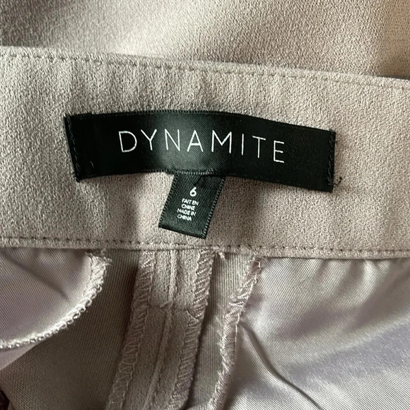 DYNAMITE Exposed Button Fly Tied Waist Dress Pants  Lilac Pink High Waist 6 - Picture 8 of 11